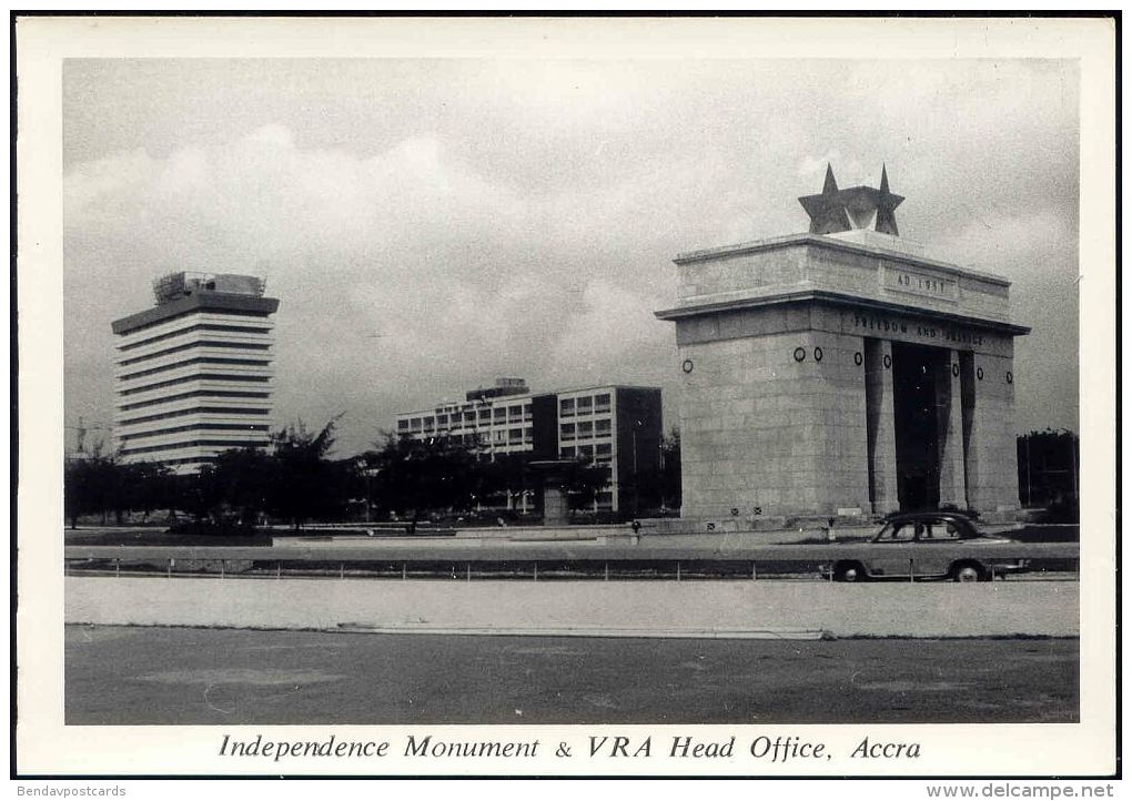 Ghana - Gold Coast - ghana, ACCRA, Independence Monument & VRA Head Office  (1950s) RPPC