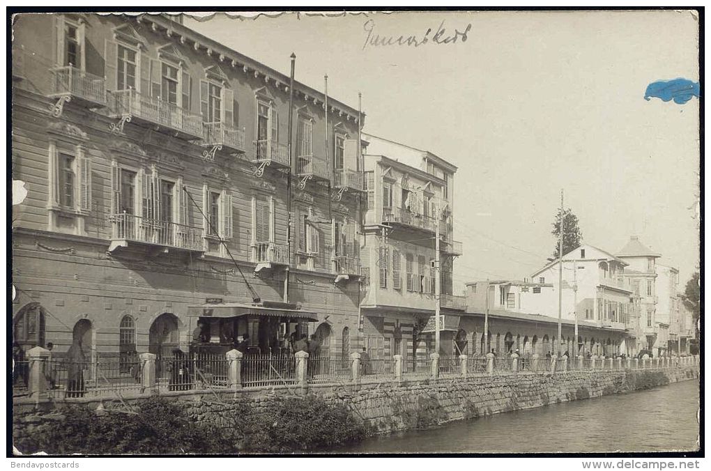 Syria, DAMAS DAMASCUS, Street Shops TRAM (1930s) RPPC - Syria