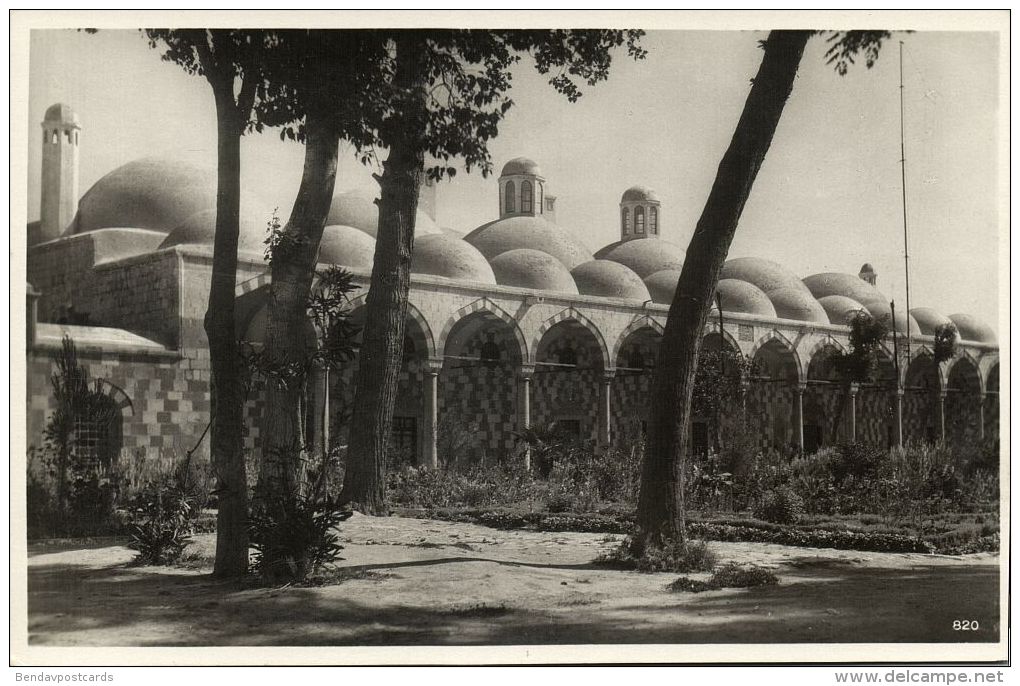 Syria, DAMAS DAMASCUS, Courtyard Of The Derwish Mosque (1930s) RPPC - Syria