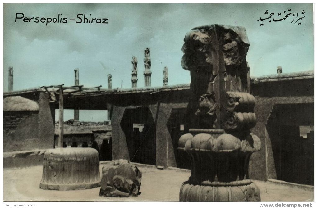 Iran Persia, PERSEPOLIS SHIRAZ, Ruins (1950s) Tinted RPPC (5) - Iran