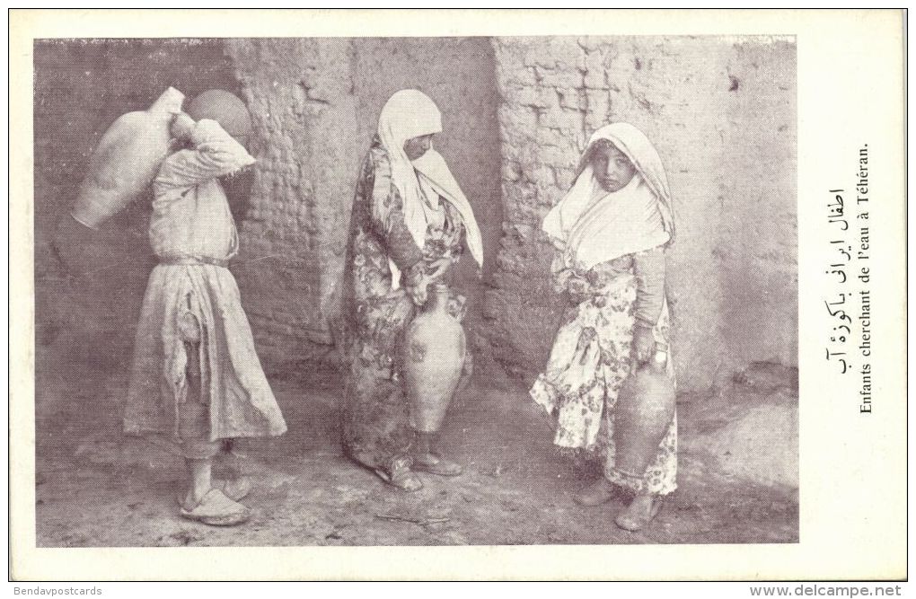 Iran Persia, TEHRAN TEHERAN, Children Seeking Water (1910s) - Iran