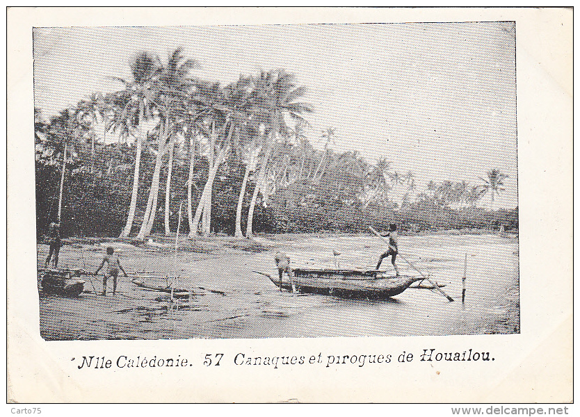 Océanie - Nouvelle-Calédonie - Précurseur 1ère Série - Canaques Et Pirogues De Houailou - N° 57 - New Caledonia