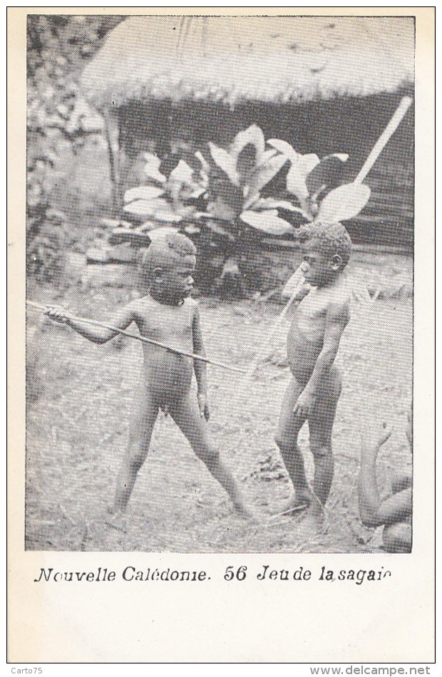 Océanie - Nouvelle-Calédonie - Précurseur 1ère Série - Enfants Jeu De La Sagaie - Guerrier - N° 56 - New Caledonia