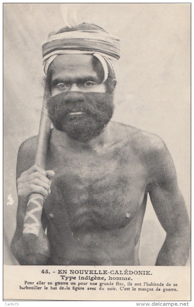 Océanie - Nouvelle-Calédonie - Précurseur - Indigène Masque De Guerre - N° 45 - RARE - New Caledonia