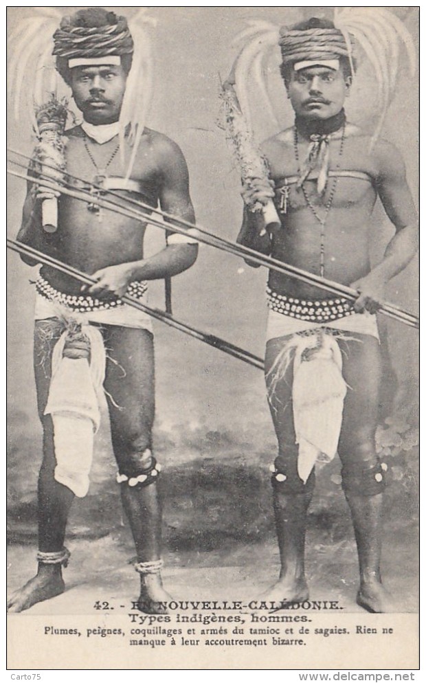 Océanie - Nouvelle-Calédonie - Précurseur - Guerriers Indigènes Coquillages Tamioc Sagaies - N° 42 - Nouvelle-Calédonie