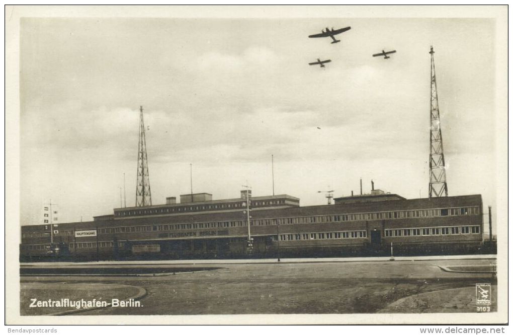 Germany, BERLIN, Zentralflughafen, Airport With Airplanes (1930s) RPPC - Other & Unclassified