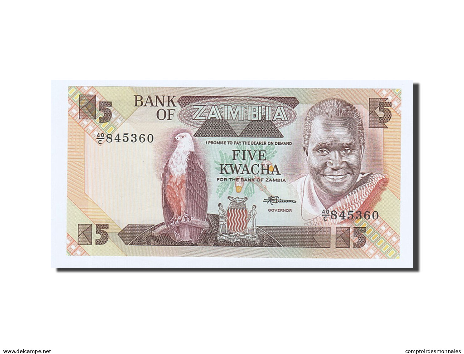 Billet, Zambie, 5 Kwacha, Undated (1980-88), KM:25d, NEUF - Zambie