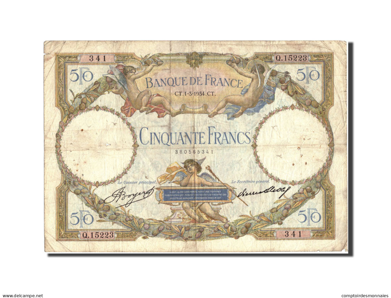 Billet, France, 50 Francs, 50 F 1927-1934 ''Luc Olivier Merson'', 1934 - 50 F 1927-1934 ''Luc Olivier Merson''