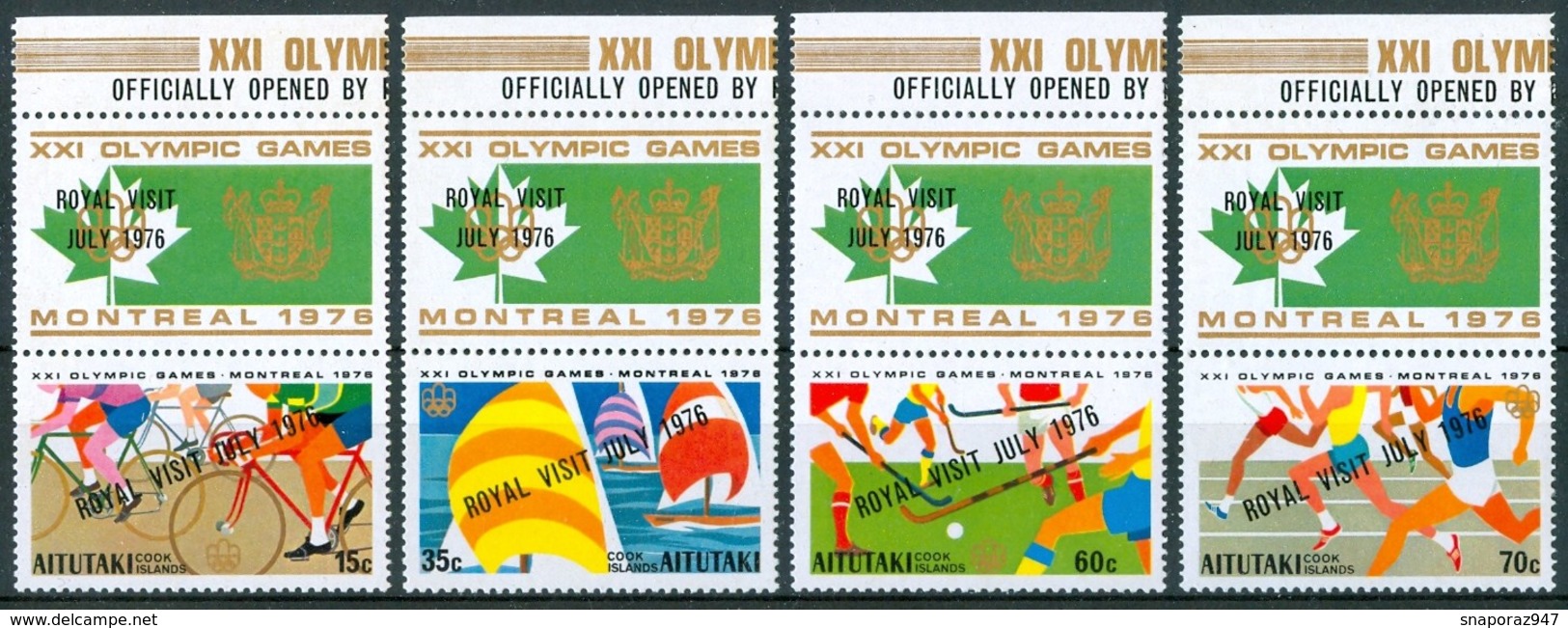 1976 Aitutaki "Montreal 76" Olimpiadi Olympics Games Set & Block MNH** Zz39 - Estate 1976: Montreal