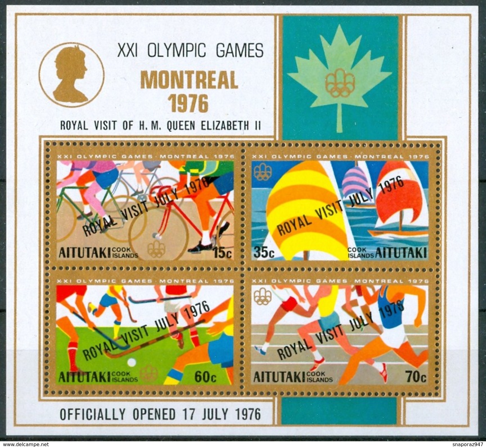 1976 Aitutaki "Montreal 76" Olimpiadi Olympics Games Set & Block MNH** Zz39 - Estate 1976: Montreal