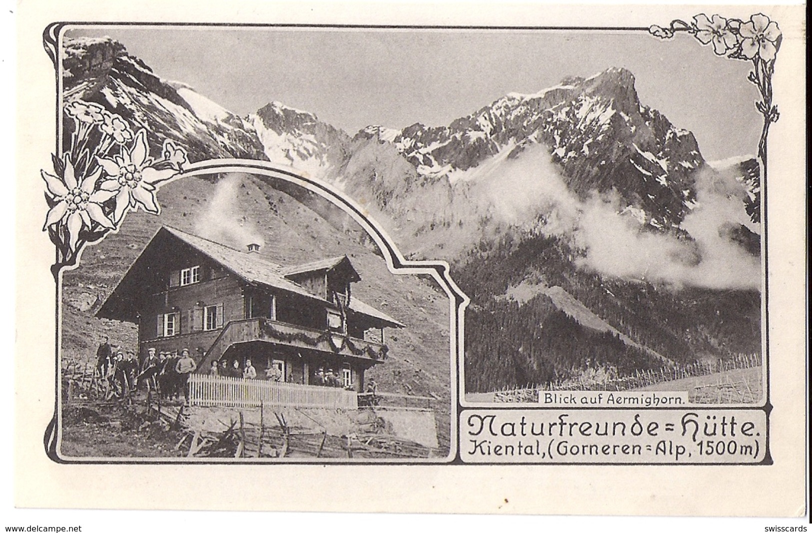 KIENTAL: 2-Bild-AK Naturfreundehütte Gorneren-Alp~1910 - Autres & Non Classés