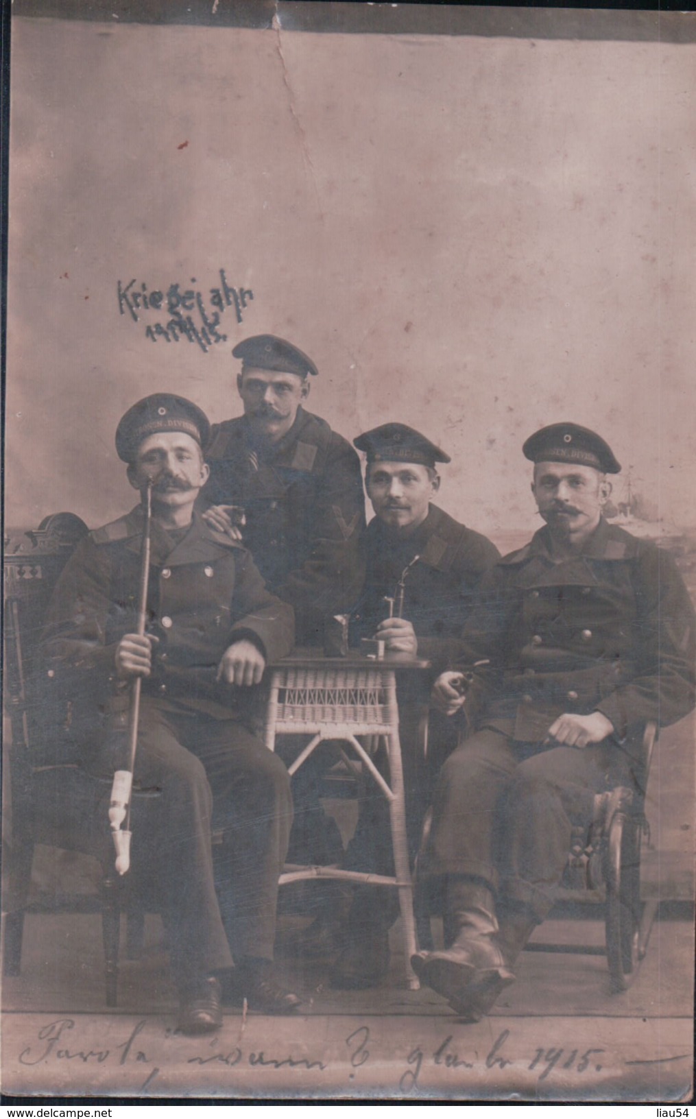 CARTE-PHOTO Wilhelmshaven 1914 Stempel Kaiserliche Marine 11. Kompagnie - Wilhelmshaven