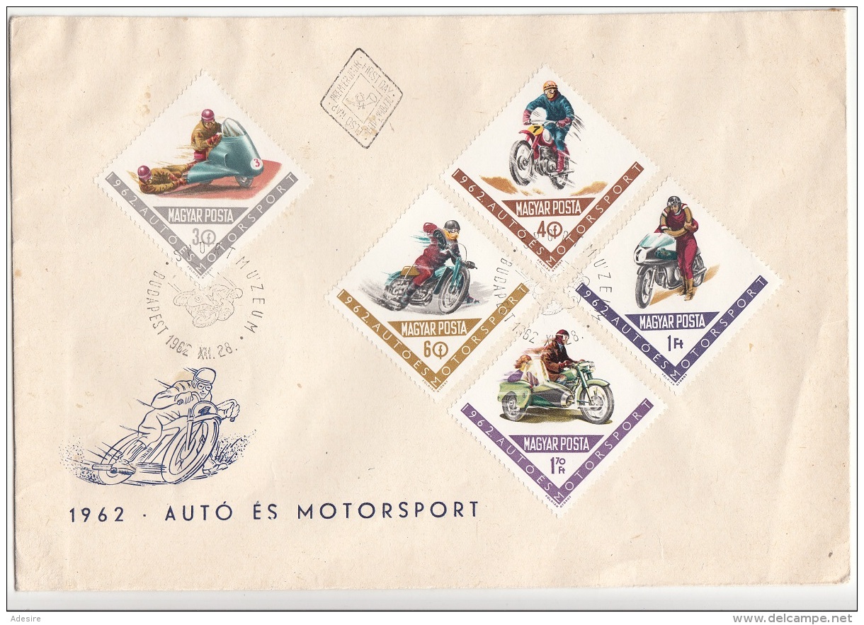 UNGARN 1962 - 5 Sondermarken Motorad Auf FDC Brief - FDC