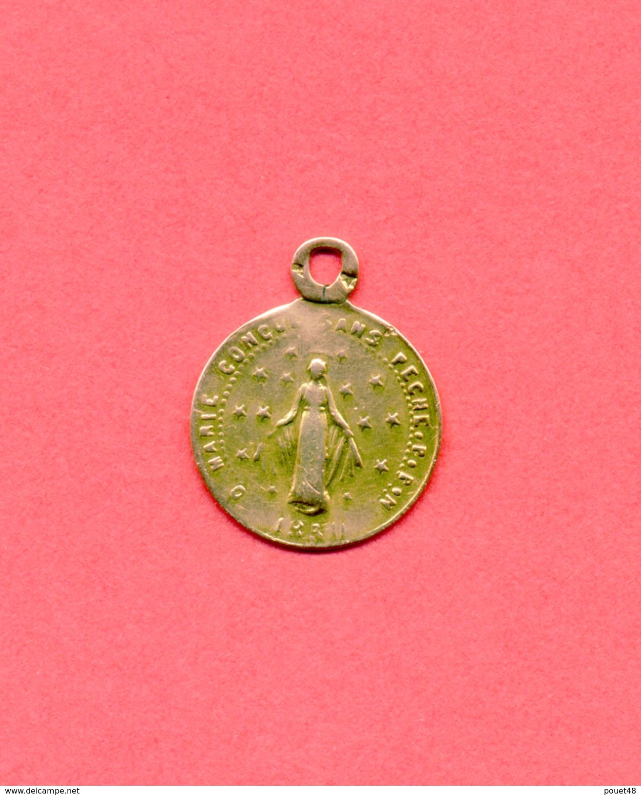 Très Beau Médaillon Or: 1830. Or Religious Medal: Poinçon. - Religion & Esotérisme