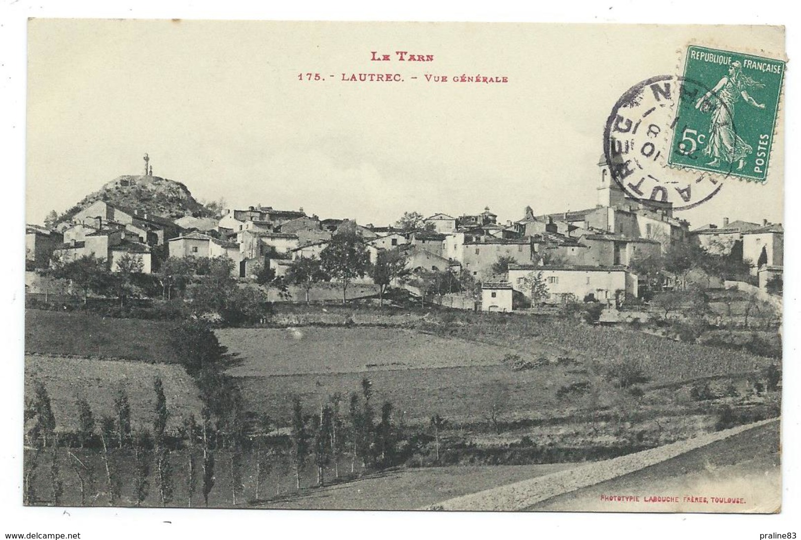 CPA - LAUTREC, VUE GENERALE - Tarn 81 - Circulé 1911 - Lautrec