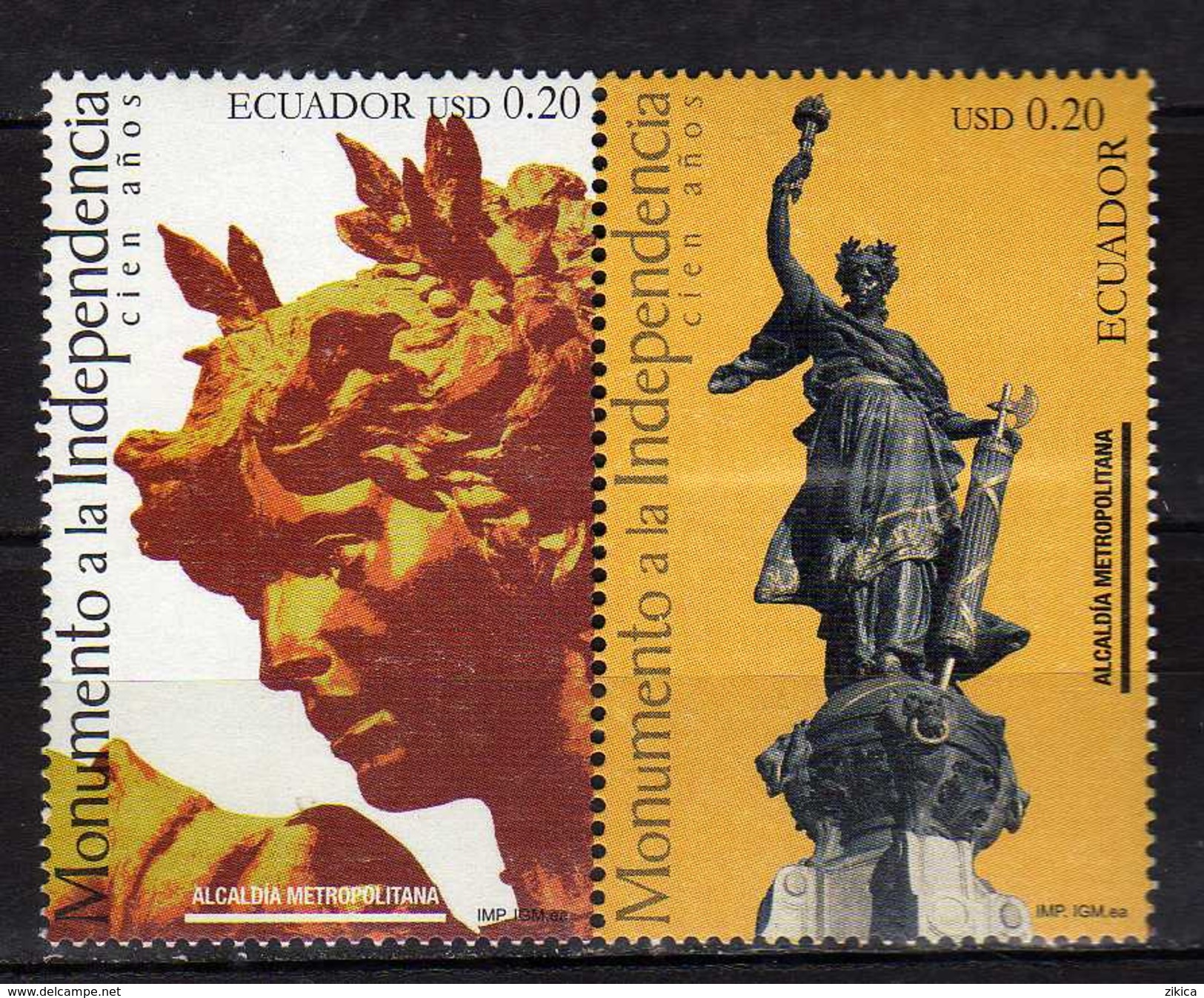 Ecuador 2006 Independence Monument In Quito.pair.MNH - Ecuador