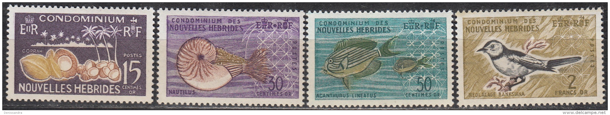 Nouvelles Hebrides 1963 Michel 204 - 207 Neuf ** Cote (2005) 19.00 Euro Oiseaux / Fruit De Coco - Ungebraucht