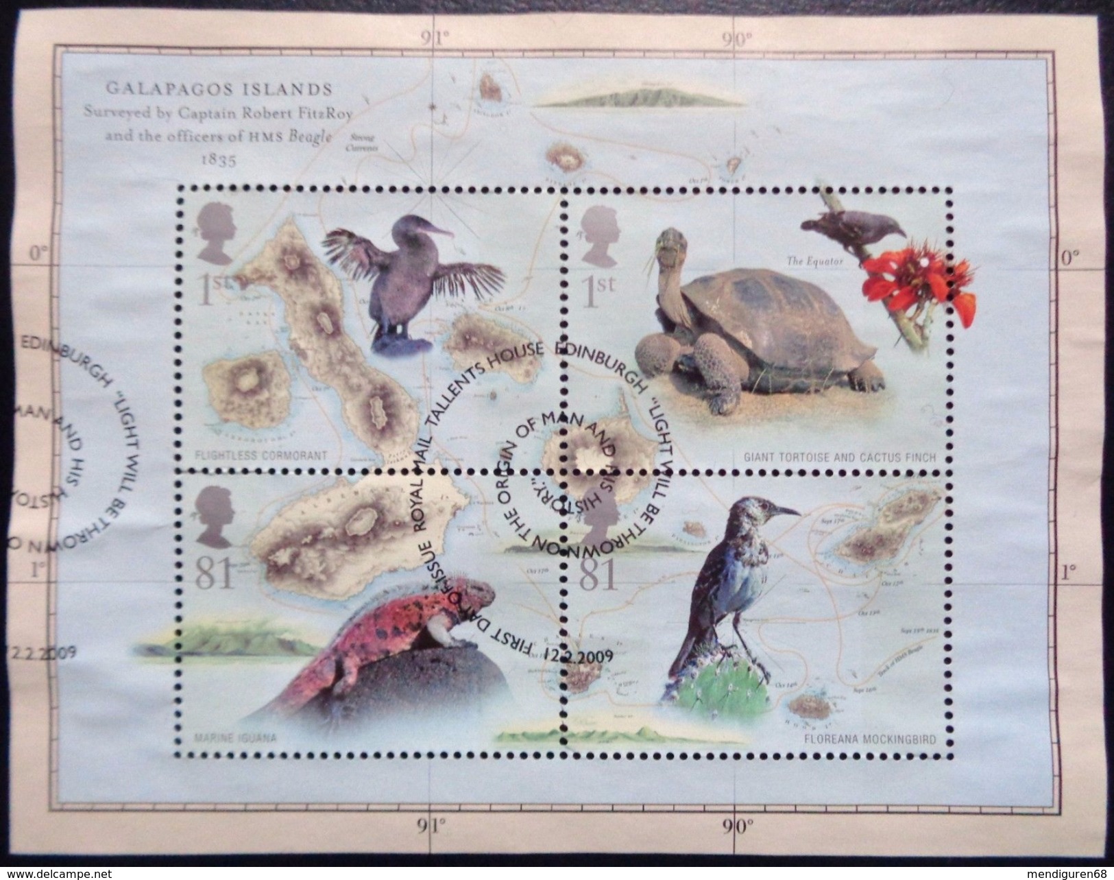 GROSSBRITANNIEN GRANDE BRETAGNE GB 2009 CHARLES DARWIN M/S  SG MS2904 MI B49-2713-16 SC SH2626 YV BF62-309 - Fogli Completi