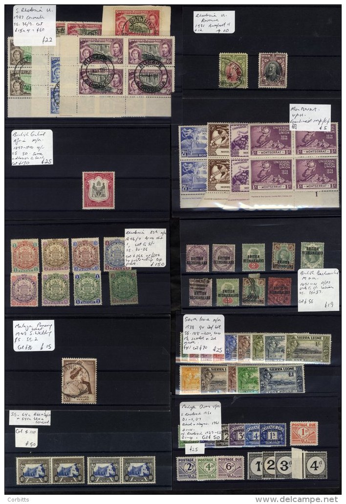 BRITISH AFRICA Ex-dealers Stock Housed In Black Stock Cards (123), Mainly British Africa, ST.Cat. &pound;11,150 (some It - Altri & Non Classificati