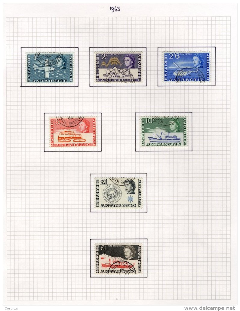 ANTARCTICA Collection In Two Albums With B.A.T 1963-85 VFU Many On FDC's, Also F.I.D &amp; South Georgia 1963-85 Ranges - Other & Unclassified