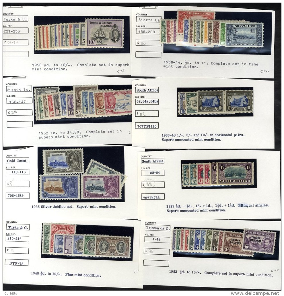 BRITISH COMMONWEALTH KGVI Fine M Range Comprising Sierra Leone 1938-44 Set M, SG.188/200, South Africa 1933-48 1s, 5s &a - Sonstige & Ohne Zuordnung