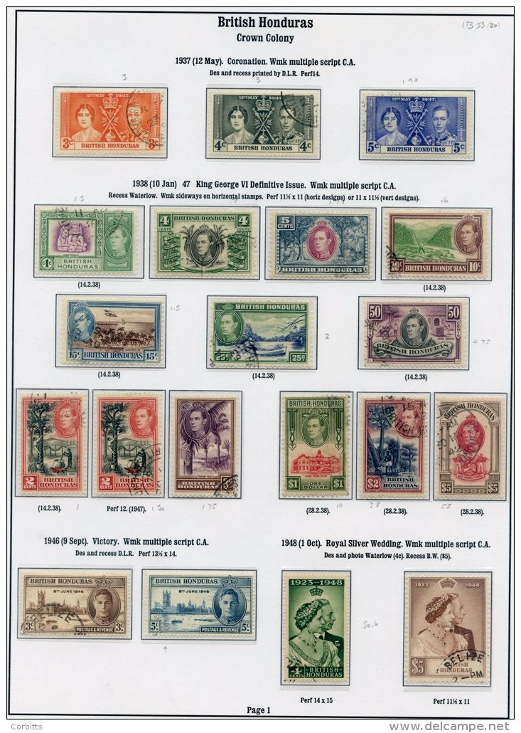 BRITISH HONDURAS 1937-51 Complete FU (32), BRITISH SOLOMON ISLANDS Complete FU. (58) Cat. &pound;239 - Sonstige & Ohne Zuordnung