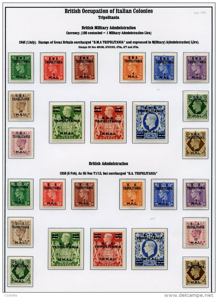 BRITISH OCCUPATION OF ITALIAN COLONIES - SOMALIA 1943-46 Set, 1948 &amp; 1950 Sets UM, TRIPOLITANIA 1948, 1950 &amp; 195 - Other & Unclassified