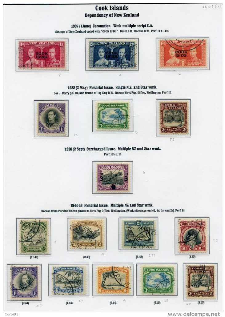 COOK ISLANDS 1937-49 Complete VFU Excl. Postal Fiscals. (30) Cat. &pound;275 - Sonstige & Ohne Zuordnung