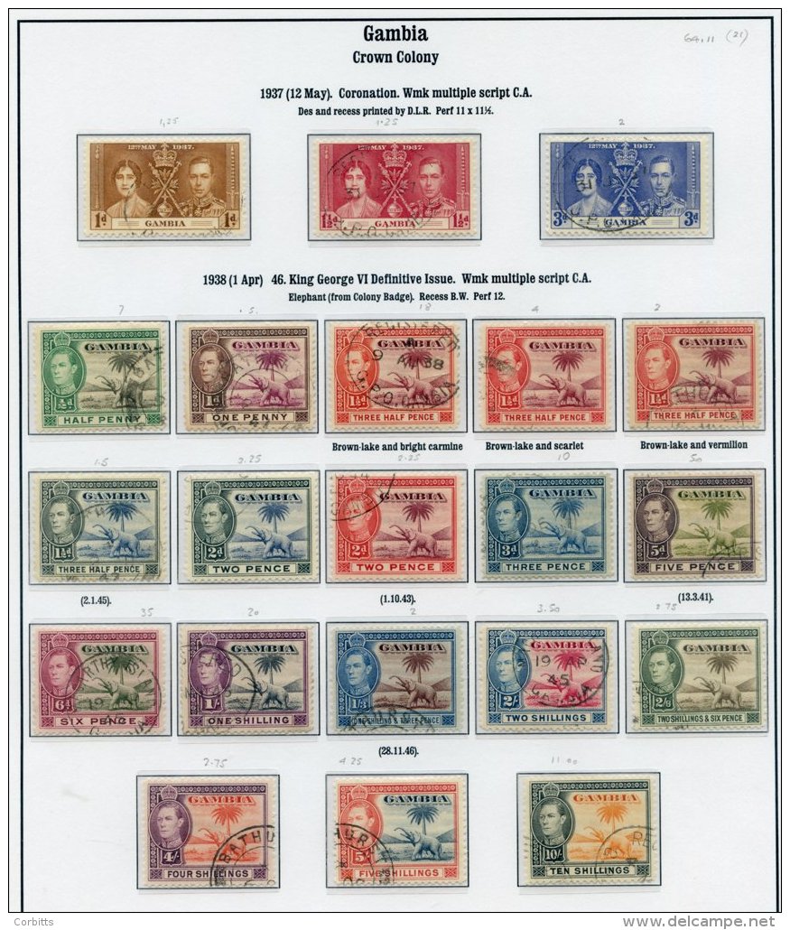 GAMBIA &amp; GOLD COAST 1937-49 Complete VFU Collection. (78) Cat. &pound;367 - Sonstige & Ohne Zuordnung