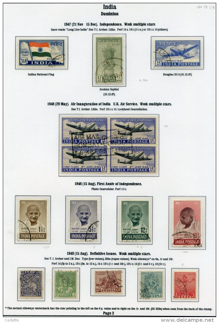 INDIA 1937-51 Complete FU Incl. Gandhi Set, GWALIOR 1938 To 1r &amp; 1942 Set, Also Officials 1937, 1939 &amp; 1950 Sets - Sonstige & Ohne Zuordnung
