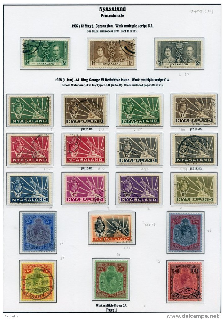 NYASALAND PROTECTORATE 1937-51 Complete VFU Collection. (48) Cat. &pound;337 - Sonstige & Ohne Zuordnung