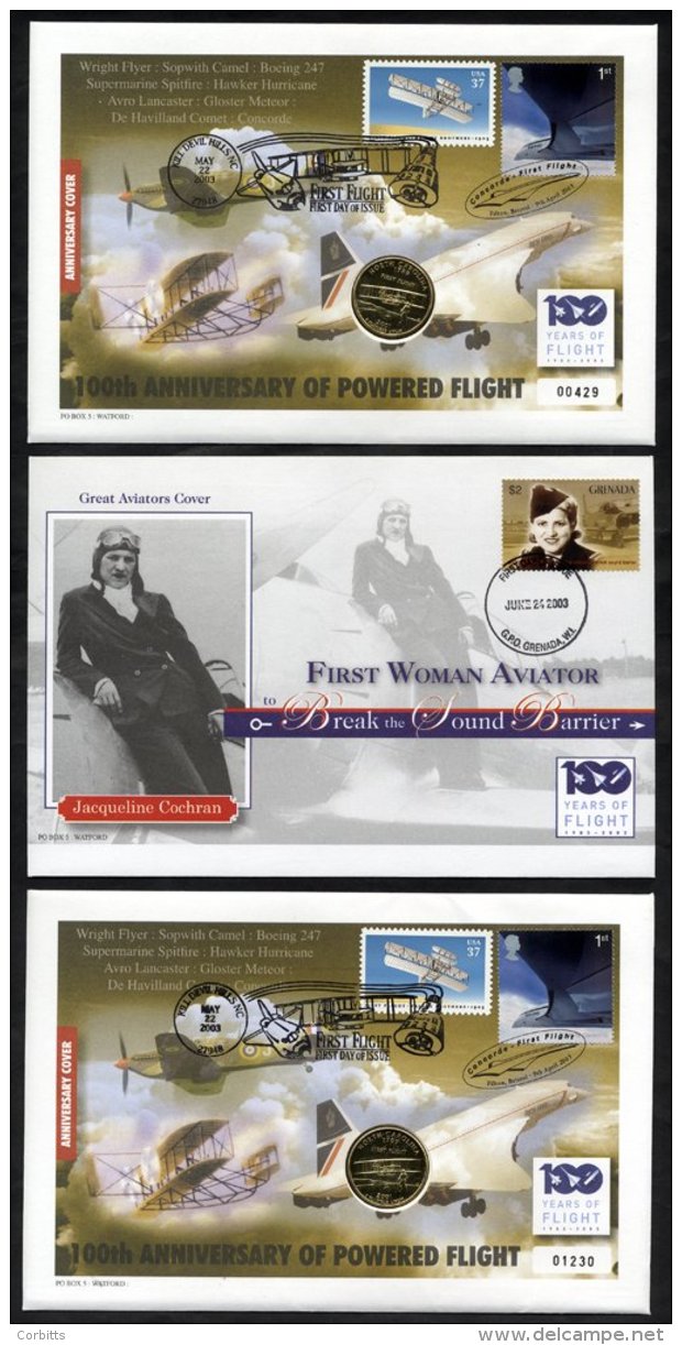 100 YEARS OF FLIGHT Modern Commemorative Cover Collection (57) Housed In Two Albums, With Printed Descriptions Etc. Incl - Sonstige & Ohne Zuordnung