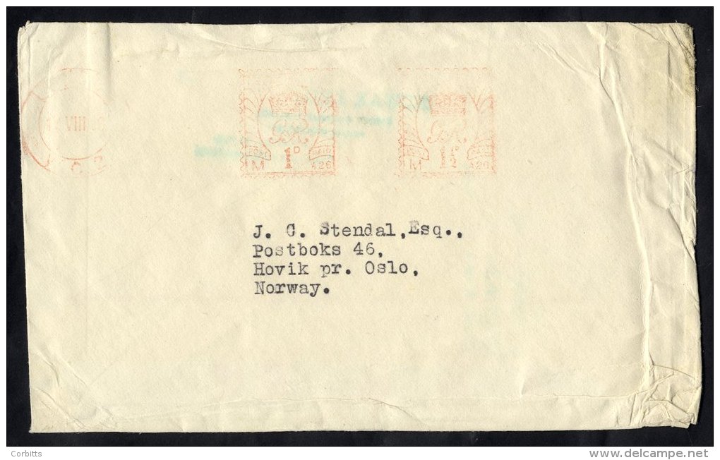 1939 Aug 15th British Airways Electra Crash At Vordingborg, Denmark London - Oslo Cover With Oslo P.O Slip, Very Scarce. - Sonstige & Ohne Zuordnung