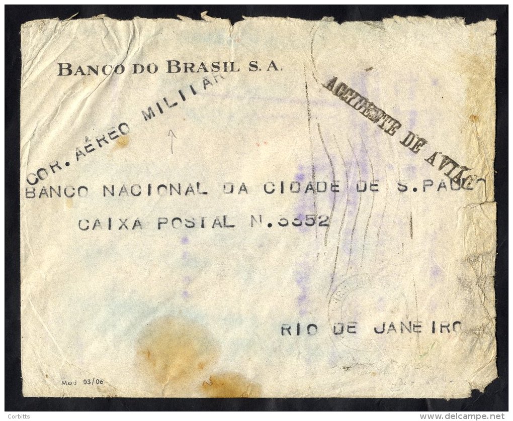 1942 Nov 18th Brazilian Military Service Flight To Rio Crashed, Banco De Brazil Cover Mossoro/Rio 'Accidents De Aviao' C - Sonstige & Ohne Zuordnung