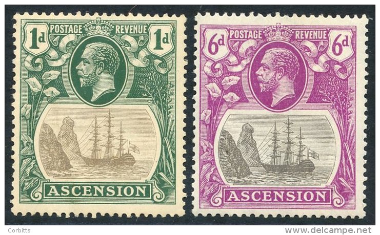 1924-33 1d &amp; 6d Badge, M Both With 'broken Mainmast' Variety, Both With Crease, SG.11a &amp; 16a. Good Appearance. ( - Sonstige & Ohne Zuordnung