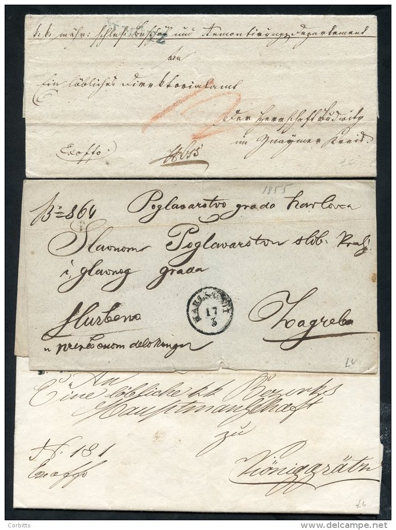 1830's-60's Pre-stamp Covers With Range Of S/line &amp; C.d.s Cancellations Incl. 'turned' Letter, Most With Contents, A - Sonstige & Ohne Zuordnung