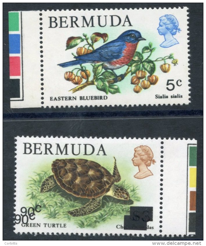 1978 5c Bird Defin Wmk Inverted UM, SG.389w, 1986 25th Anniversary Of WWF 90c On $3, Variety Ovpt Double UM, SG.534a (bo - Sonstige & Ohne Zuordnung