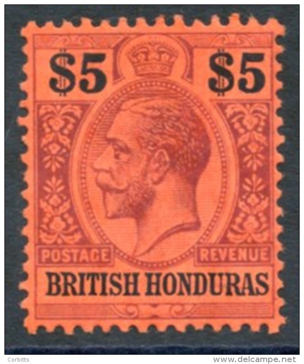 1913-21 MCCA $5 Purple &amp; Black/red Fine M, SG.110. Cat. &pound;275 (1) - Sonstige & Ohne Zuordnung