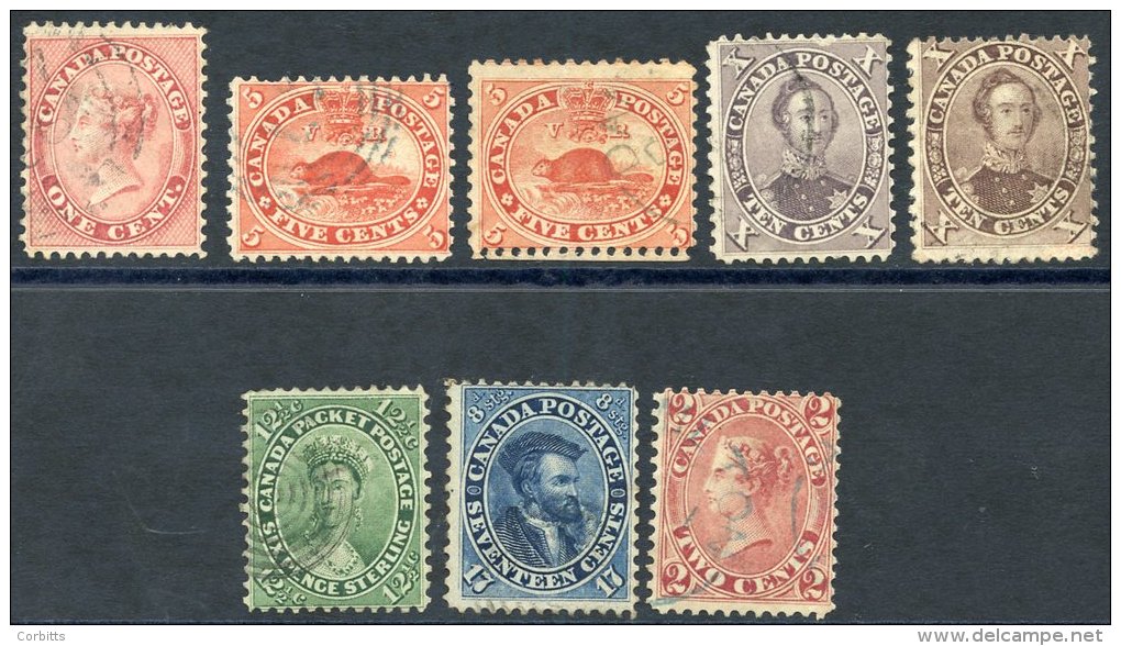 1859 1c, 5c (2), 10c (2) Shades, 12&frac12;c &amp; 17c, 1864 2c (small Thin) FU, From SG.29/44, Cat. &pound;585 - Cheape - Sonstige & Ohne Zuordnung