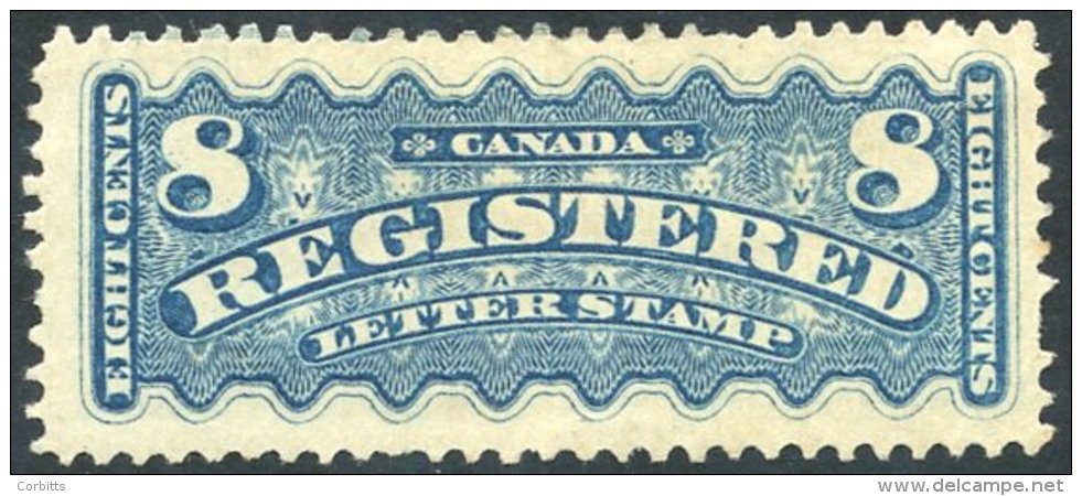 1875-92 Registration 8c Bright Blue M - Single Pulled Perf Right Side, SG.R8. (1) Cat. &pound;450 - Sonstige & Ohne Zuordnung