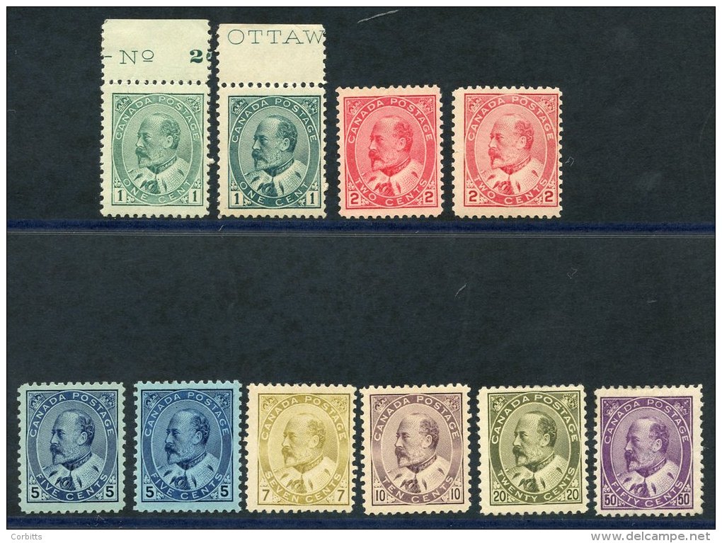 1903 KEVII Basic Set + Extra 1c, 2c, 5c Shades, 50c Gum Thins O/w Fine M, SG.173/187. (10)  Cat. &pound;1140 - Sonstige & Ohne Zuordnung