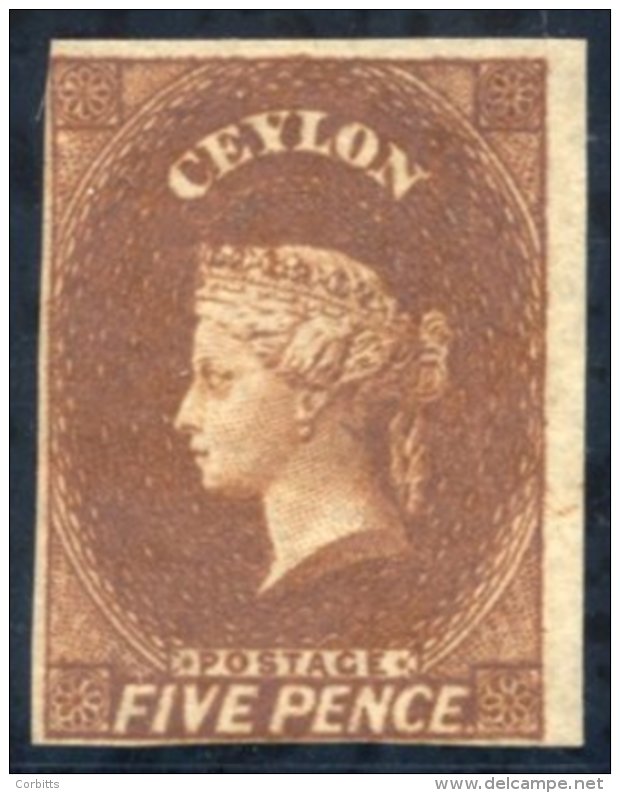 1857-59 5d Chestnut With Close To Large Margins, Unused Without Gum, Fine. SG.5, Cat. &pound;1600. - Sonstige & Ohne Zuordnung