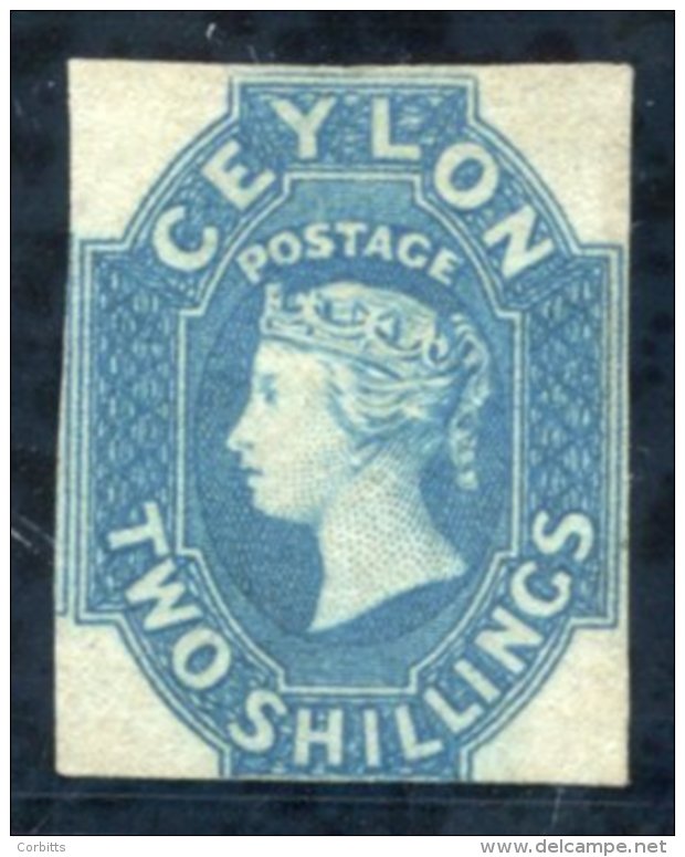 1857-59 2s Dull Blue With Margins On Three Sides, Slightly Cut Into At Foot, Unused Without Gum, Natural Paper Flaw At R - Sonstige & Ohne Zuordnung