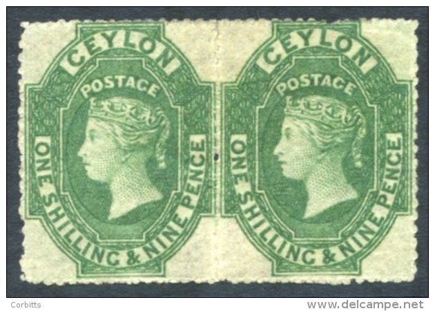 1861-64 1/9d Light Green Horizontal Pair, Prepared For Use But Not Issued, Unused With Large Part Original Gum, The Left - Sonstige & Ohne Zuordnung