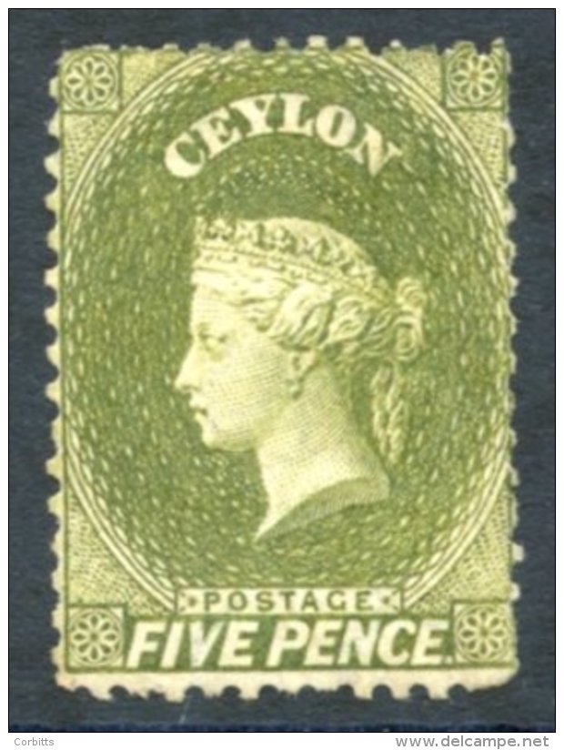 1863-66 5d Yellow-olive, Unused With Small Part O.g, The Odd Short Perf O/w Fine, SG.54b, Cat. &pound;900. - Sonstige & Ohne Zuordnung