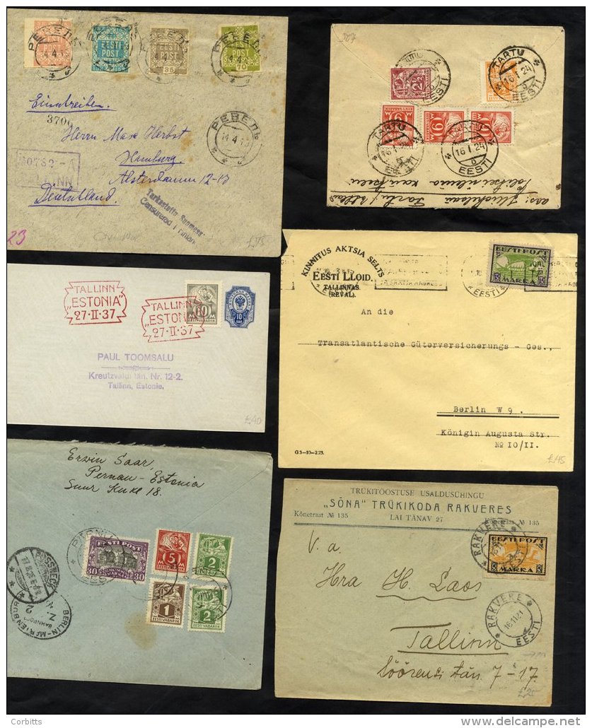 1914-40 Selection Of 26 Cards, Covers &amp; Postal Stationery With A Variety Of Frankings &amp; Cancels Incl. KEILA, VOR - Sonstige & Ohne Zuordnung