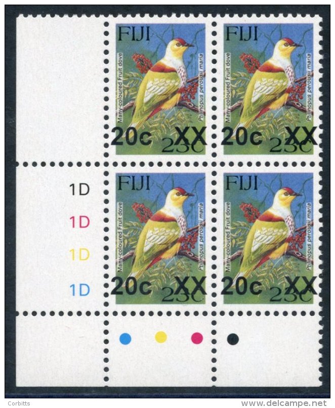 2006-13 Bird Provisional 20c On 23c Large XX Optd Type IId UM Corner Marginal Plate Block Of Four, SG.F1366. (4) Cat. &p - Sonstige & Ohne Zuordnung