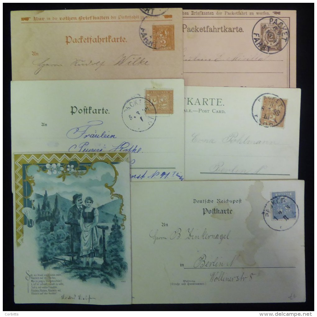 1887-98 CITY POSTS Berliner Packetfahrt 2pf Stationery Cards Of Various Types Incl. Private Printing &amp; Reply Cards, - Sonstige & Ohne Zuordnung