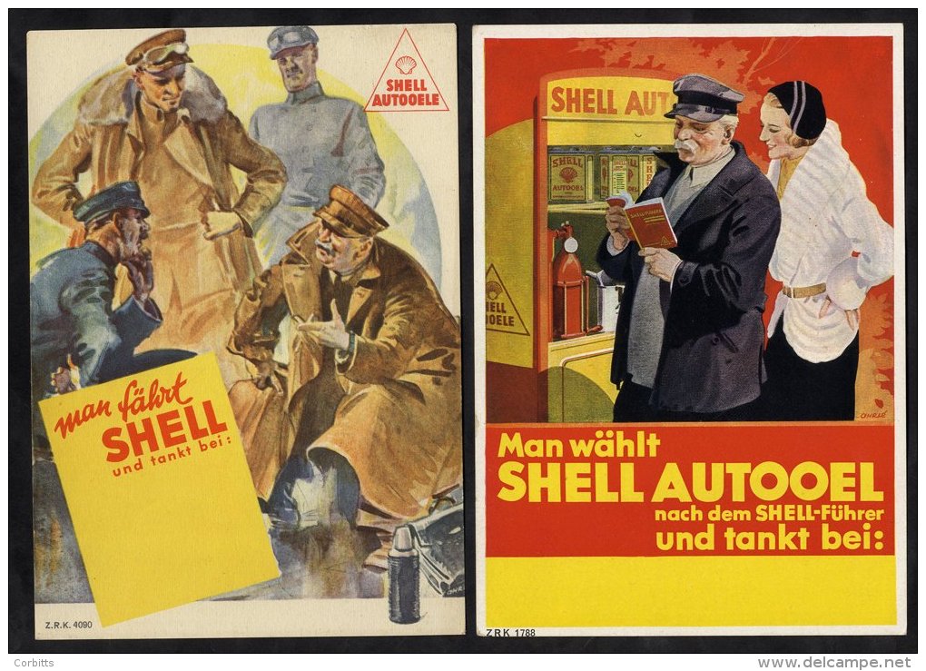 1930's Shell Advertising Publicity Cards, Unused (2 Different). - Sonstige & Ohne Zuordnung