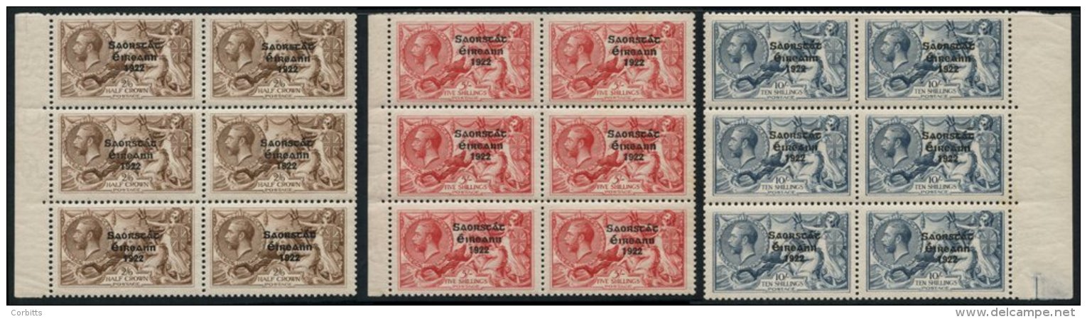 1925-28 Seahorse Set (narrow Date) Each In A Marginal Block Of Six, 2/6d Block Is UM (slightly Toned Gum), 5s (5 X UM) T - Sonstige & Ohne Zuordnung